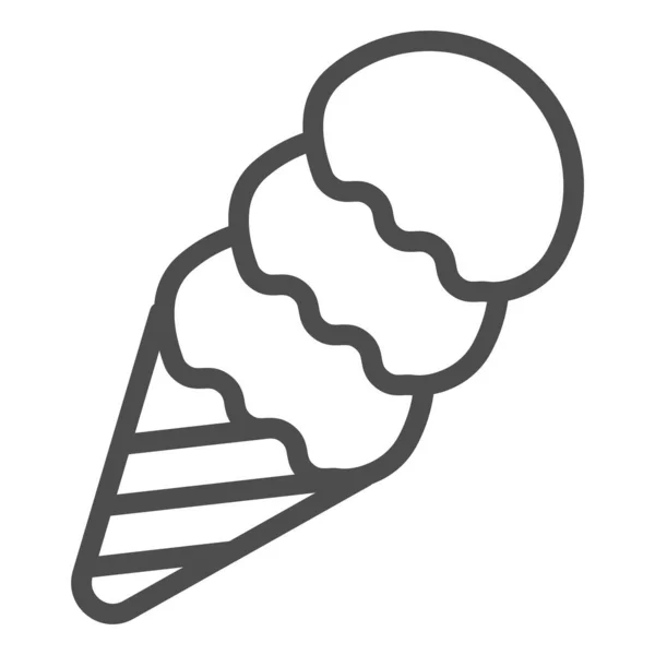 Значок линии мороженого. Ароматизированное мороженое с тремя шариками. День рождения векторный дизайн концепции, набросок стиль пиктограммы на белом фоне, использовать для веб и приложения. Eps 10 . — стоковый вектор