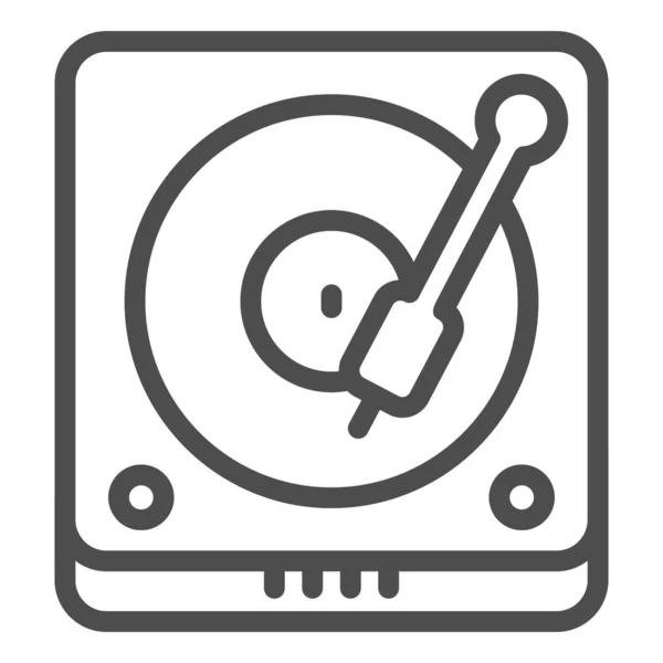 DJ console line icon. Musical instrument gramophone mixing audio. Party vector design concept, outline style pictogram on white background, use for web and app. Eps 10. — Stock Vector