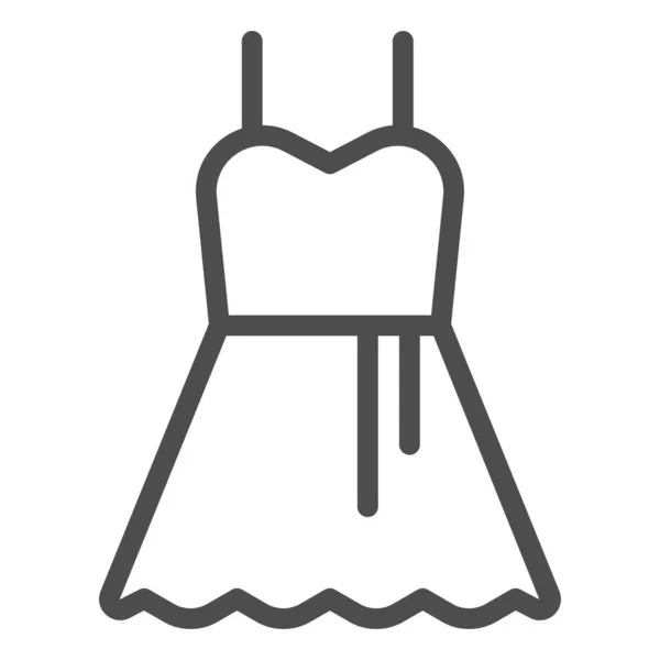Ikone der Party-Kleiderlinie. Weibliche Abendmode. Feier-Vektor-Designkonzept, Umriss-Stil-Piktogramm auf weißem Hintergrund, Verwendung für Web und App. Eps 10. — Stockvektor