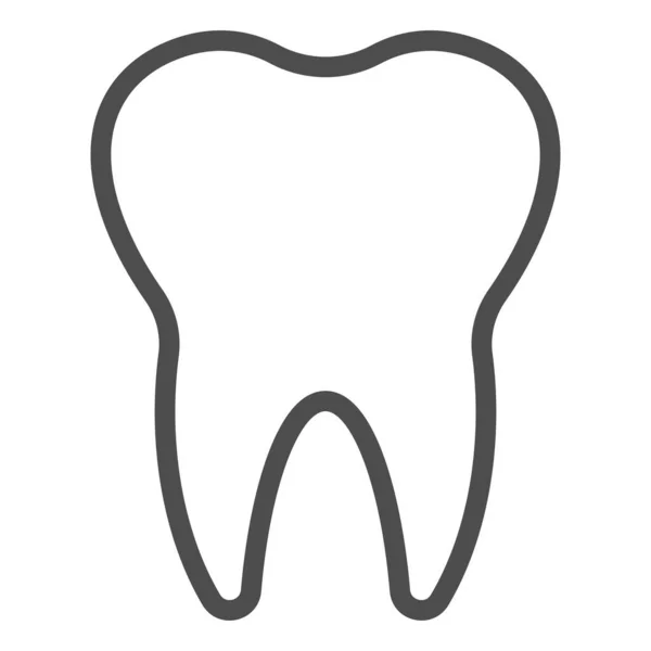 Rengör en tand med root line ikon. Tänder vård symbol, kontur stil piktogram på vit bakgrund. Tandvård tecken för mobila koncept och webbdesign. Vektorgrafik. — Stock vektor