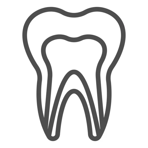 Icono de línea de modelo dental humano. Símbolo de vista de perfil de estructura dental saludable, pictograma de estilo de contorno sobre fondo blanco. Signo de odontología para concepto móvil y diseño web. Gráficos vectoriales . — Archivo Imágenes Vectoriales