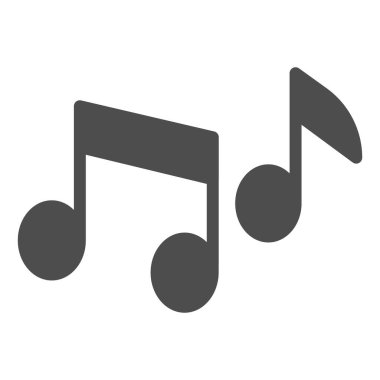 Sağlam bir simge. Şarkı melodisinin birden fazla notası. Festive Event and Show vektör tasarımı konsepti, beyaz arka planda glyph tarzı pictogram, web ve uygulama için kullan. Eps 10.