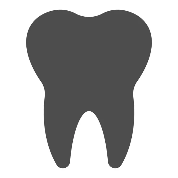 Limpie un solo diente con icono sólido raíz. Símbolo de cuidado dental, pictograma estilo glifo sobre fondo blanco. Signo de odontología para concepto móvil y diseño web. Gráficos vectoriales . — Archivo Imágenes Vectoriales