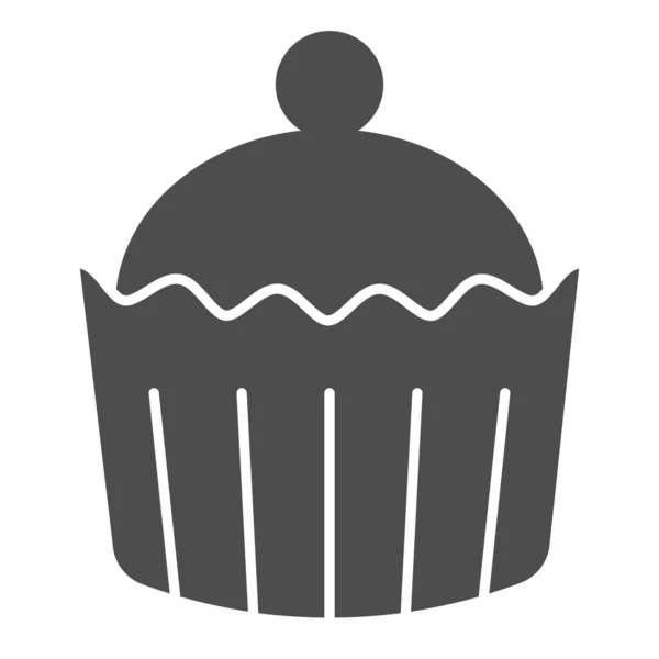 Крепкий икона торта. Пирог на день рождения в пекарне. Концепция векторного дизайна празднования, пиктограмма в стиле глифа на белом фоне, использование для веб и приложения. Eps 10 . — стоковый вектор