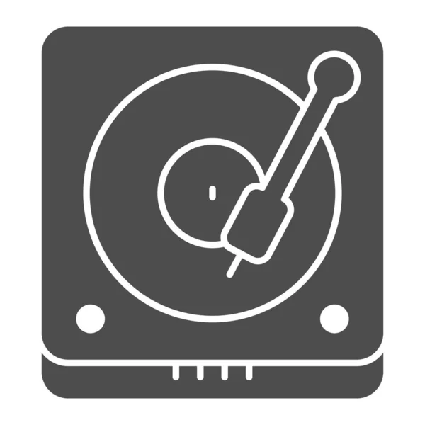 DJ console solid icon. Musical instrument gramophone mixing audio. Party vector design concept, glyph style pictogram on white background, use for web and app. Eps 10. — Stock Vector