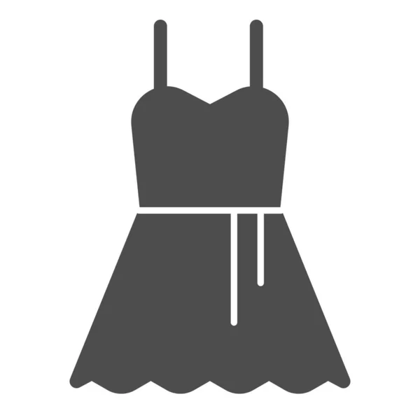 Вечеринка платье твердый значок. Женская вечерняя классическая модная одежда. Концепция векторного дизайна празднования, пиктограмма в стиле глифа на белом фоне, использование для веб и приложения. Eps 10 . — стоковый вектор
