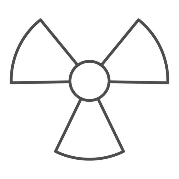 Radyasyon ince çizgi simgesi. Toksik ya da nükleer, tehlike enerji sembolü, beyaz arka planda ana hatlı resim. Mobil konsept ve web tasarımı için askeri işaret. Vektör grafikleri. — Stok Vektör