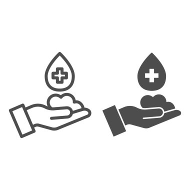 El çizgisi köpüklü ve sağlam bir ikon. Yıkanan eller, beyaz arka planda virüs sembolü çizim şeklindeki piktogramı engeller. Mobil konsept ve web tasarımı için koruma Coronavirus güvenli yaşam işareti. Vektör grafikleri.