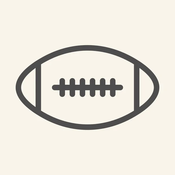 Rugby-Ball-Linie-Symbol. American Football Spiel Umriss Stil Piktogramm auf beigem Hintergrund. Rugbyzeichen für mobiles Konzept und Webdesign. Vektorgrafik. — Stockvektor