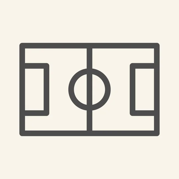 Значок линии футбольного поля. Пиктограмма стиля футбольного стадиона на бежевом фоне. Футбольные спортивные знаки для мобильных концепций и веб-дизайна. Векторная графика . — стоковый вектор