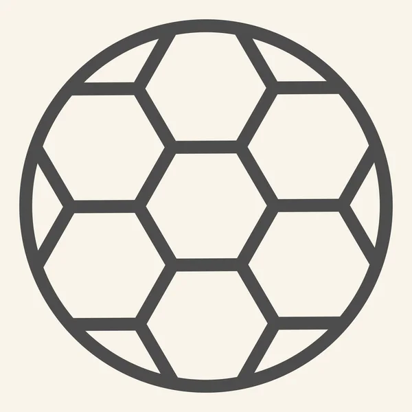 Icono de línea de pelota de fútbol. Pelota de fútbol esboza pictograma estilo sobre fondo beige. Señales deportivas y recreativas para el concepto móvil y el diseño web. Gráficos vectoriales . — Vector de stock