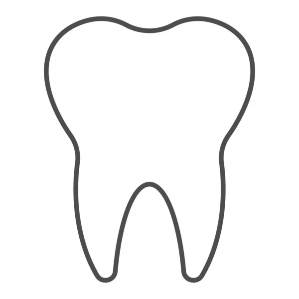 Nettoyer une seule dent avec une icône de ligne mince racine. Symbole de soin des dents, pictogramme de style contour sur fond blanc. Signe de dentisterie pour concept mobile et web design. Graphiques vectoriels . — Image vectorielle