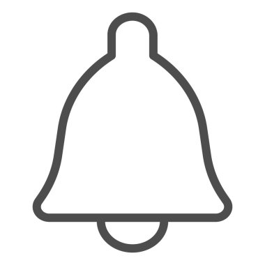 Alarm hattı simgesi. Alarm iletisi ya da bildirim ses sembolü, beyaz arkaplanda ana hatlı resim çizimi. Mobil konsept ve web tasarımı için çokluortam ögesi işareti. Vektör grafikleri.