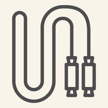 İp atlama simgesi. İp anahatlarını atla bej arka planda pictogram. Mobil konsept ve web tasarımı için spor ya da spor. Vektör grafikleri.