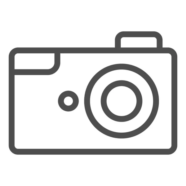 Kamerazeilen-Symbol. Fotokamera, klassisches Gerät für das Symbol der Fotografie, umreißt ein Piktogramm auf weißem Hintergrund. Multimediales Zeichen für mobiles Konzept und Webdesign. Vektorgrafik. — Stockvektor