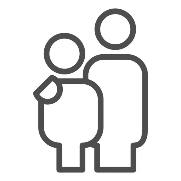 Ікона дружби батька та сина. Захист тата і символ догляду за дітьми, контурна піктограма стилю на білому тлі. Знак стосунків для мобільних концепцій та веб-дизайну. Векторна графіка . — стоковий вектор