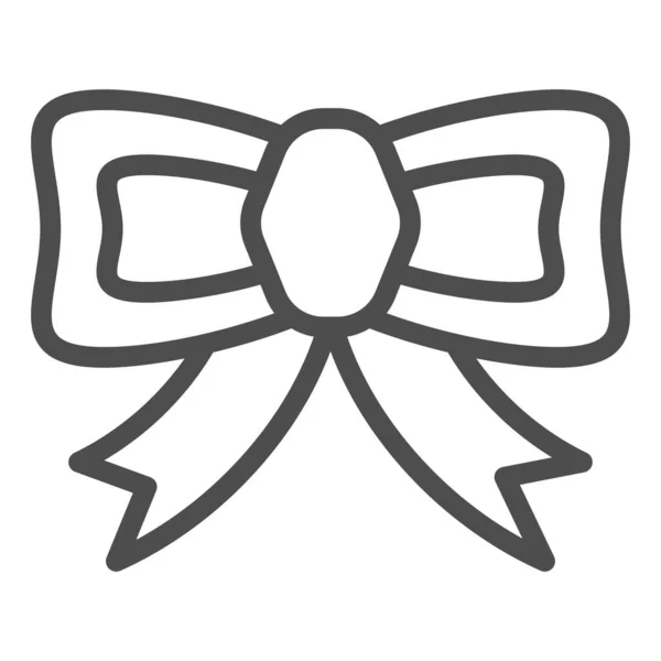 Icône de ligne d'arc. Ruban festif tiesymbol, pictogramme de style contour sur fond blanc. Signe d'article de vacances ou de couture pour le concept mobile et la conception Web. Graphiques vectoriels . — Image vectorielle