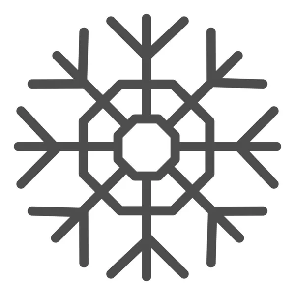 Значок линии снежинки. Символ зимнего снежного кристалла, пиктограмма в стиле контура на белом фоне. Рождественский праздничный знак для мобильной концепции и веб-дизайна. Векторная графика . — стоковый вектор