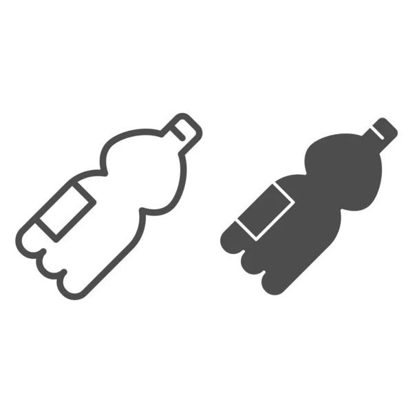 Linha de garrafa e ícone sólido. Embalagem para líquidos. Conceito de design de produtos plásticos, esboço pictograma estilo no fundo branco, uso para web e aplicativo. Eps 10 . — Vetor de Stock
