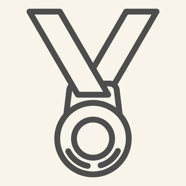 Εικονίδιο γραμμής βραβείου. Αθλητισμός νικητής μετάλλιο περίγραμμα στυλ εικονόγραμμα σε μπεζ φόντο. Πρωταθλητής μετάλλιο για την έννοια του κινητού και web design. Διανυσματικά γραφικά. — Διανυσματικό Αρχείο
