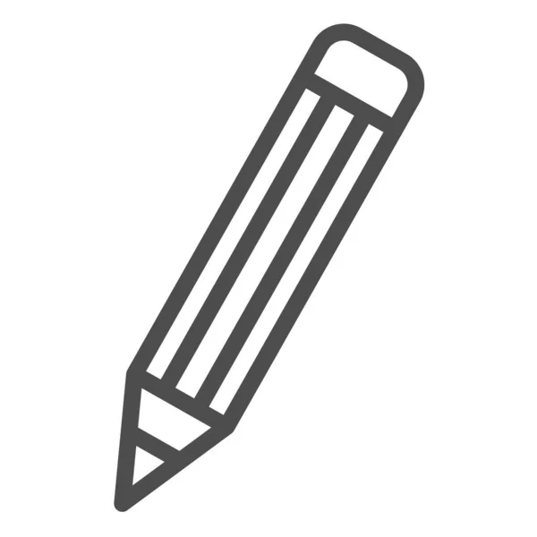 Bleistiftstrichsymbol. Graphit-Bleistift-Symbol, Umrisspiktogramm auf weißem Hintergrund. Schulinstrument zum Schreiben und Zeichnen von Schildern für mobiles Konzept und Webdesign. Vektorgrafik. — Stockvektor