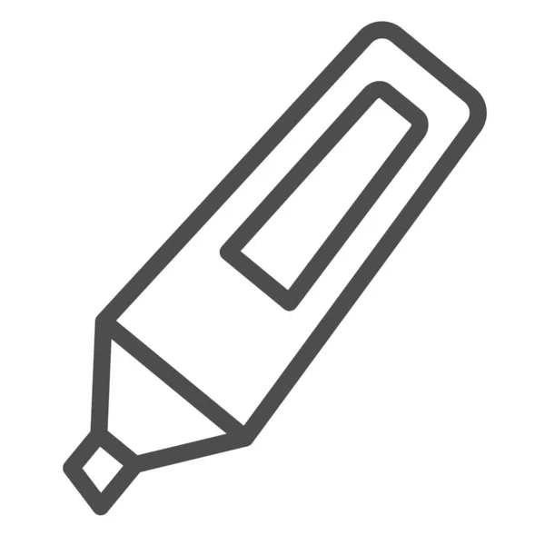 Markierungszeilensymbol. Geöffnetes Highlight wasserdichtes Stiftsymbol, Umriss Stil Piktogramm auf weißem Hintergrund. Büro- oder Schreibwarenzeichen für mobiles Konzept und Webdesign. Vektorgrafik. — Stockvektor