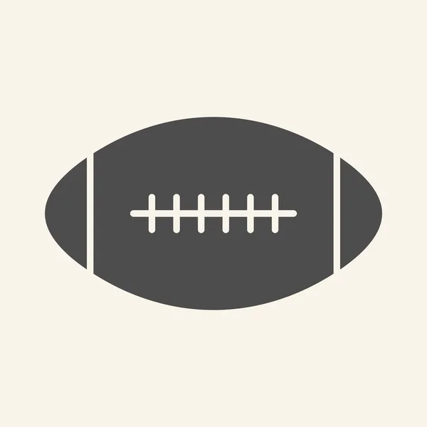 Rugby Ball solide Ikone. Piktogramm im Stil eines American Football-Spiels auf beigem Hintergrund. Rugbyzeichen für mobiles Konzept und Webdesign. Vektorgrafik. — Stockvektor