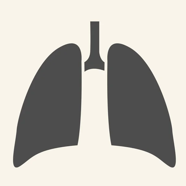 Pulmones icono sólido. Pictograma de estilo de glifo de órgano interno humano sobre fondo blanco. Salud pulmonar respiratoria para concepto móvil y diseño web. Gráficos vectoriales . — Archivo Imágenes Vectoriales