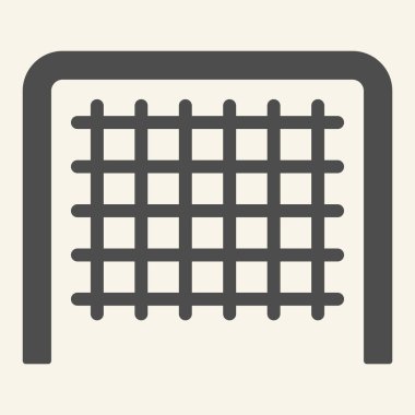 Futbol Gol Katı ikonu. Bej arka planda futbol kapısı kabartması. Mobil konsept ve web tasarımı için Goal Post. Vektör grafikleri.