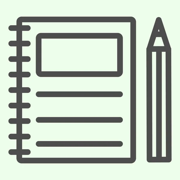Піктограма рядка ноутбука. Написання спіральної блокноти та піктограми стилю олівця на білому тлі. Бізнес та офісні знаки для мобільних концепцій та веб-дизайну. Векторна графіка . — стоковий вектор