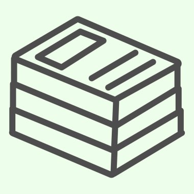 Ofis dizinleri satır simgesi. Dosya yığını beyaz arkaplanda resim çizimi biçiminde. Mobil konsept ve web tasarımı için arşiv dosyaları içeren okul ya da iş dosyası. Vektör grafikleri.