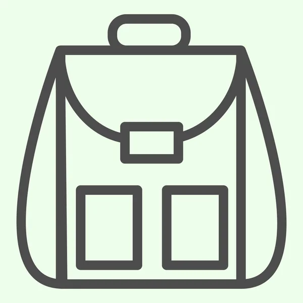 Ikona řádku batohu. Student osobní školní taška obrys styl piktogram na bílém pozadí Školní taška nebo daypack pro mobilní koncept a web design. Vektorová grafika. — Stockový vektor