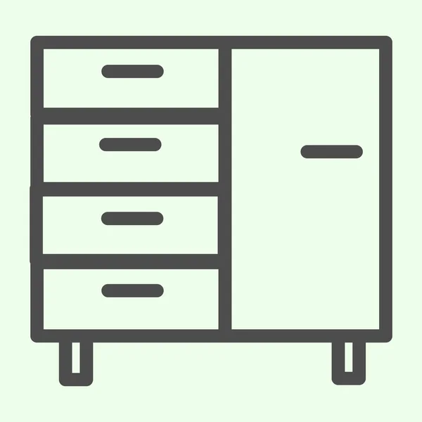 Sengebord linje ikon. Virksomheden opnå kabinetter til dokumenter og filer skitsere stil piktogram på hvid baggrund. Business kontormøbler til mobilt koncept og webdesign. Vektorgrafik . – Stock-vektor
