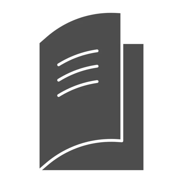 Journal de bord icône solide. Journal de papier ou symbole de silhouette de livre de jour, pictogramme de style glyphe sur fond blanc. Panneau pédagogique pour concept mobile et web design. Graphiques vectoriels . — Image vectorielle