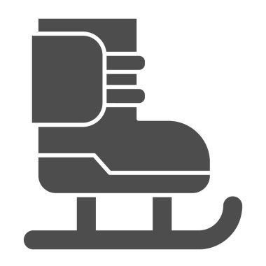 Artistik patinaj, sağlam bir ikon. Buz sporları aktivite sembolü, beyaz arka planda glifli resim. Mobil konsept ve web tasarımı için kış sporu işareti. Vektör grafikleri.