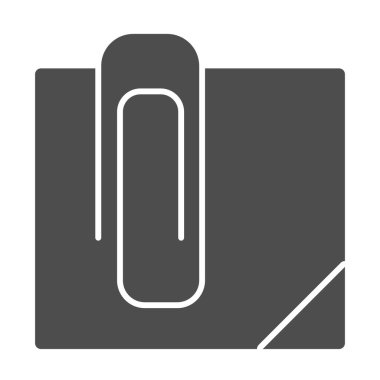 Çıkartma ve klipsleme simgesi. Pin sembolü ile reklam kağıdı, beyaz arkaplanda kabartma biçiminde resim. Mobil konsept ve web tasarımı için kırtasiye malzemesi işareti. Vektör grafikleri.