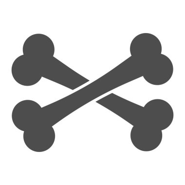 Çapraz kemikler katı simge. İki çapraz kemik. Cadılar Bayramı parti vektör tasarımı konsepti, beyaz arkaplanda glyph biçimi pictogram.