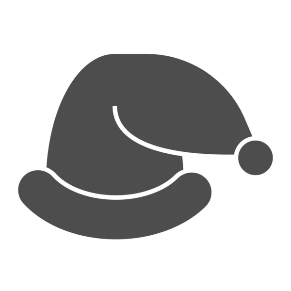 Chapeau Père Noël icône solide. Symbole de bonnet de fourrure conique, pictogramme de style glyphe sur fond blanc. Signe de vacances de Noël pour concept mobile et web design. Graphiques vectoriels . — Image vectorielle