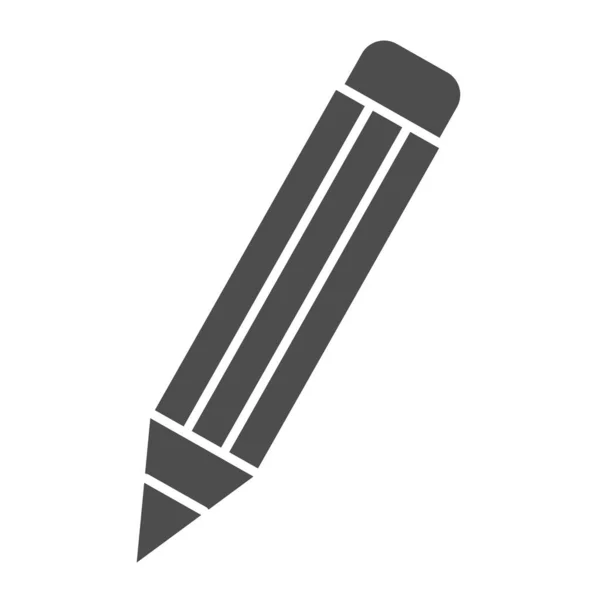 Icône solide crayon. Symbole crayon graphite, pictogramme de style glyphe sur fond blanc. Instrument scolaire pour écrire et dessiner signe pour concept mobile et web design. Graphiques vectoriels . — Image vectorielle