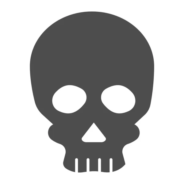 Totenkopf-Ikone. Tödlicher Skelettkopf. Halloween-Party-Vektor-Designkonzept, Piktogramm im Glyphen-Stil auf weißem Hintergrund. — Stockvektor