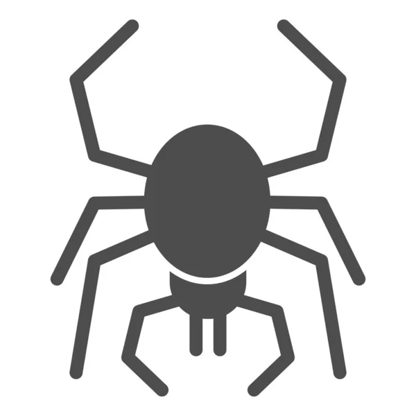 Örümcek katı ikonu. Korkunç eklembacaklı böcek. Cadılar Bayramı parti vektör tasarımı konsepti, beyaz arkaplanda glyph biçimi pictogram. — Stok Vektör