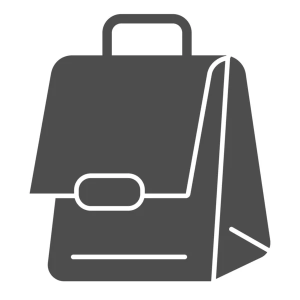 Tasche solide Symbol. Businesskoffer, Mappe. Schulvektordesign-Konzept, Piktogramm im Glyphen-Stil auf weißem Hintergrund. — Stockvektor