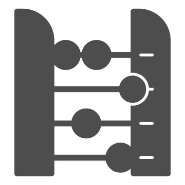 Abaküs katı simgesi. Muhasebe ve aritmetik aracı, retro sayaç. Beyaz arkaplanda eğitim vektörü tasarımı konsepti, glyph biçimi pictogram.