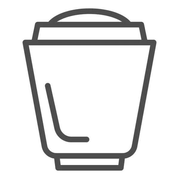 Icône de coupe. Plateau à thé ou café pour liquide chaud. Concept de conception de produits en plastique, pictogramme de style contour sur fond blanc, utilisation pour le web et l'application. Eps 10 . — Image vectorielle