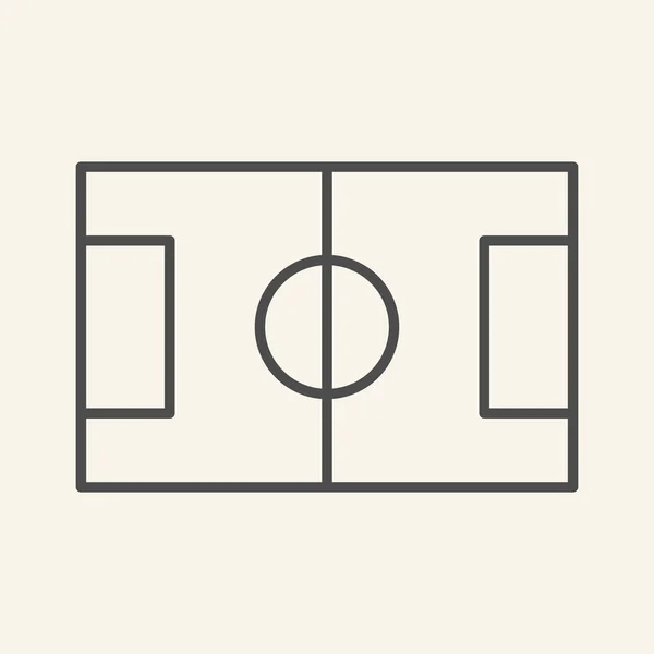 Fotbollsplan tunn linje ikon. Fotbollsstadion skissera stil piktogram på beige bakgrund. Fotboll sport tecken för mobila koncept och webbdesign. Vektorgrafik. — Stock vektor