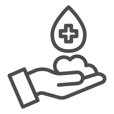 Köpük el çizgisi simgesi. Yıkanan eller, beyaz arka planda virüs sembolü çizim şeklindeki piktogramı engeller. Mobil konsept ve web tasarımı için koruma Coronavirus güvenli yaşam işareti. Vektör grafikleri.