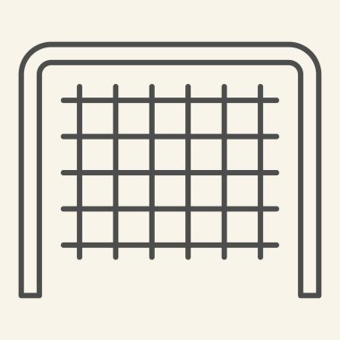 Futbol Gol Çizgisi ikonu. Futbol kapısı bej arka planda resim çizimi. Mobil konsept ve web tasarımı için Goal Post. Vektör grafikleri.