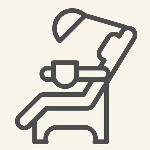 Піктограма лінії стоматологічного стільця. Медичне стоматологічне крісло контурна піктограма стилю на білому тлі. Стоматологічне обладнання знаки для мобільних концепцій та веб-дизайну. Векторна графіка . — стоковий вектор