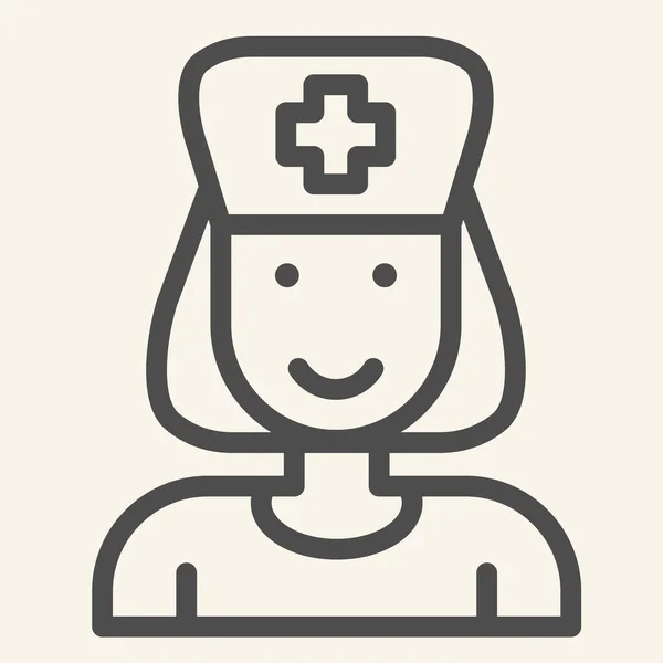 Hemşire çizgisi ikonu. Stetoskop ve beyaz arka planda resim çizimi olan bir tıbbi asistan. Mobil konsept ve web tasarımı için sağlık ve sağlık tabelaları. Vektör grafikleri. — Stok Vektör
