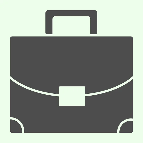 Koffer stevig icoon. Student persoonlijke geval glyph stijl pictogram op witte achtergrond. Handvat diplomat tas voor studeren of werken voor mobiele concept en web design. vectorgrafieken. — Stockvector